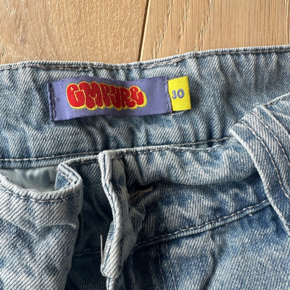 Empyre Light Blue Cargo Shorts with Pockets - Picture 3 of 3